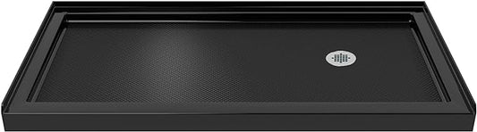 DreamLine SlimLine 30 in. D x 60 in. W x 2 3/4 in. H Right Drain Single Threshold Shower Base in Black, DLT-1130602-88