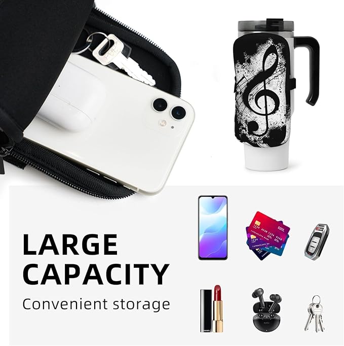 Galaxy Mandala Water Bottle Pouch for Stanley Cup 40oz 30oz,Personalized Gym Purse for Men Women, Tumbler Pouch with Versatile Pocket Water Bottle Bag for Cards, Keys, Phone