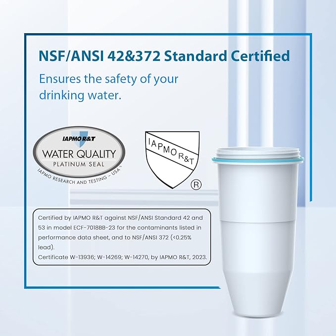 Filterlogic NSF/ANSI 42&372 Certified Replacement Water Filters, Water Pitchers, and Dispensers Reduce TDS, Chlorine and More (Pack of 3)