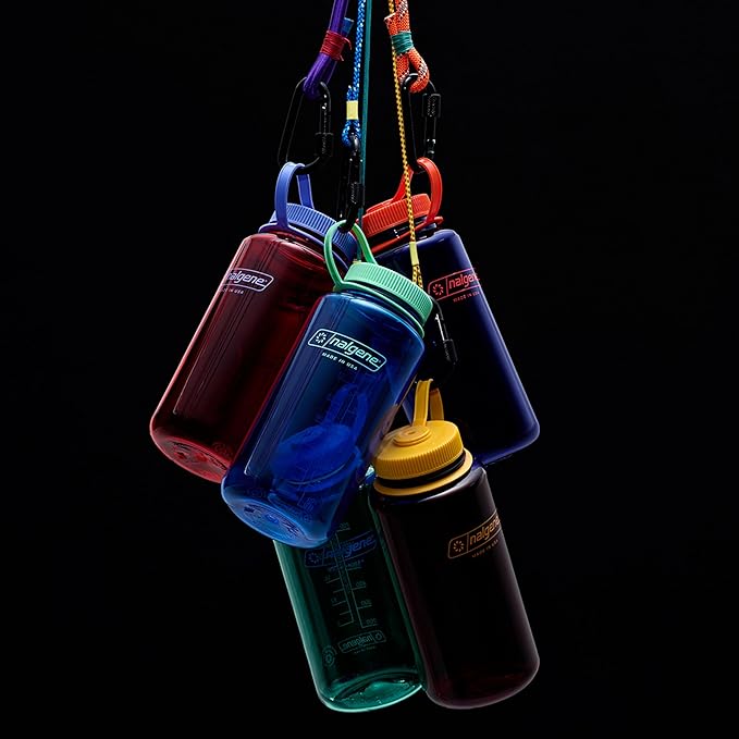 Nalgene Water Bottle - Lightweight Sustain Tritan BPA-Free Shatterproof Bottle for Backpacking, Hiking, Gym, 32 OZ, Wide Mouth, Laker