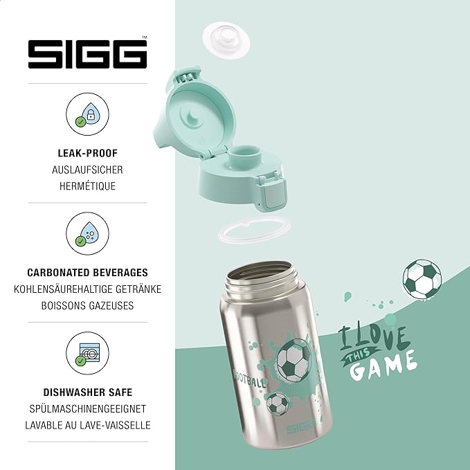 SIGG - Stainless Steel Kids Bottle - Shield One - Suitable For Carbonated Beverages - 17 Oz