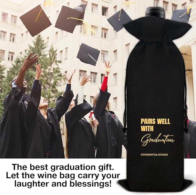 Graduation Wine Bag Graduation Gifts for Him Her High School Graduates College Grad Pairs Well With Graduation Wine Gift Bag