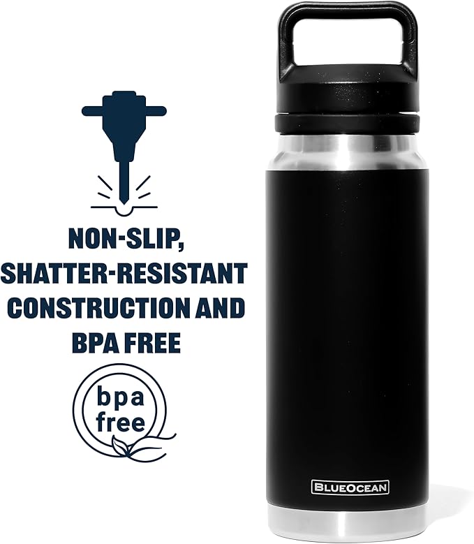 Classic 27 oz Water Bottle, Insulated Stainless Steel With Pro-Tough Lid | Perfect Insulated Water Bottle And Tumbler As Travel Water Bottle, Bike Water Bottle, Or Gym Water Bottle (Black)