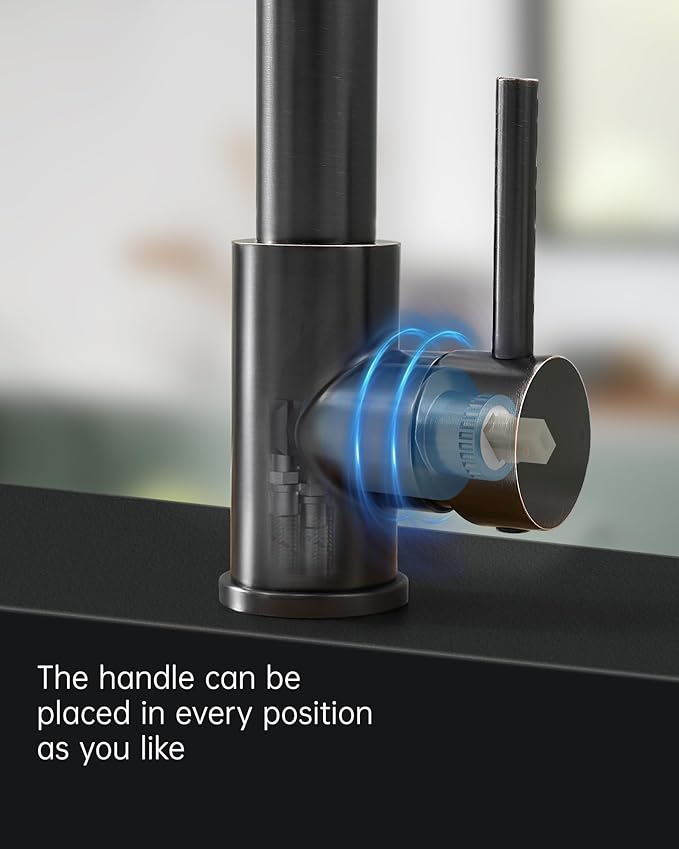 Fapully Commercial Pull Down Kitchen Sink Faucet with Sprayer Oil Rubber Bronze