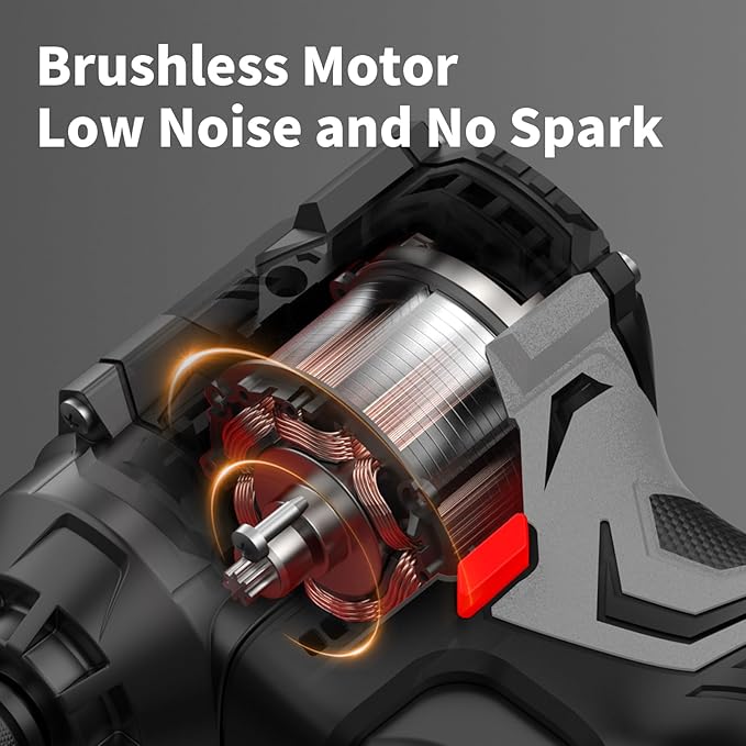 Cordless Impact Driver Kit 16.8V Max Torque 140Nm（105ft-lbs）High Rotation Electric Impact Driver Brushless Motor Continuously Variable Rechargeable 1/4" impact driver 2.0Ah Batteries