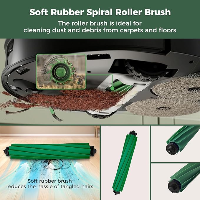 24 Pcs Accessories Kit for iRobot Roomba Plus 405 Combo/505 Combo Robot Vacuum Cleaner, Replacement Parts Include 1 Main Brush, 6 Dust Bags, 6 Mop Pads, 4 Filters, 6 Side Brushes and 1 Cleaning Brush