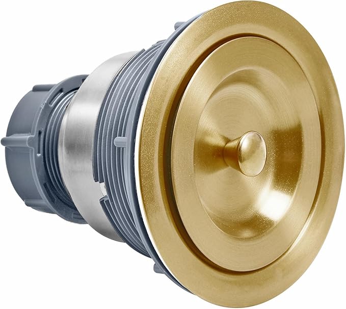 KONE 3-1/2 Inch Brass Sink Drain, Durable Stainless Steel Brass Kitchen Sink Drain Assembly Kit with Sink Strainer Waste Basket/Strainer Assembly/Sealing Lid for Standard Kitchen Sink