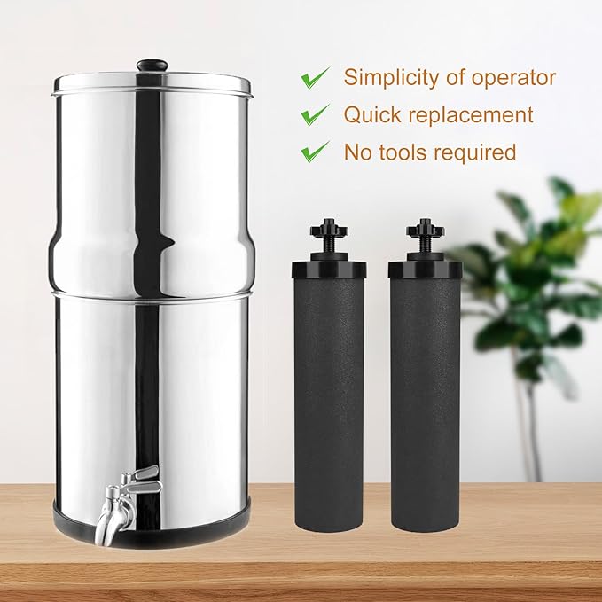 Water Filter Replacement Black Element Cartridge Compatible with Berkey® BB9-2® Gravity Filter System, for Berkey® Water Filter Replacement. Water Filter Replacement, Pack of 2