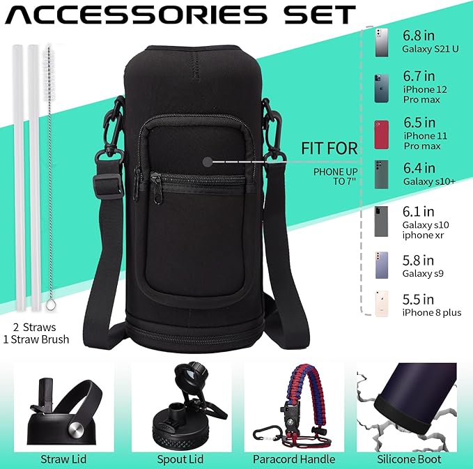 87 oz Insulated Water Bottle with Straw - Stainless Steel Sports Water Bottle, Double Wall Thermo Mug, Leak-Proof, 48h Cold-24h Hot, BPA Free, Rose Purple Gradient, Outdoor Activities