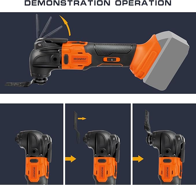 IRONFIST Cordless Oscillating Tool Compatible with DEWALT 20V MAX Battery, Brushless Motor 6 Speed Quick Change Blades, Multi Tool for Cutting Wood, Scraping, Sanding (NO BATTERY)