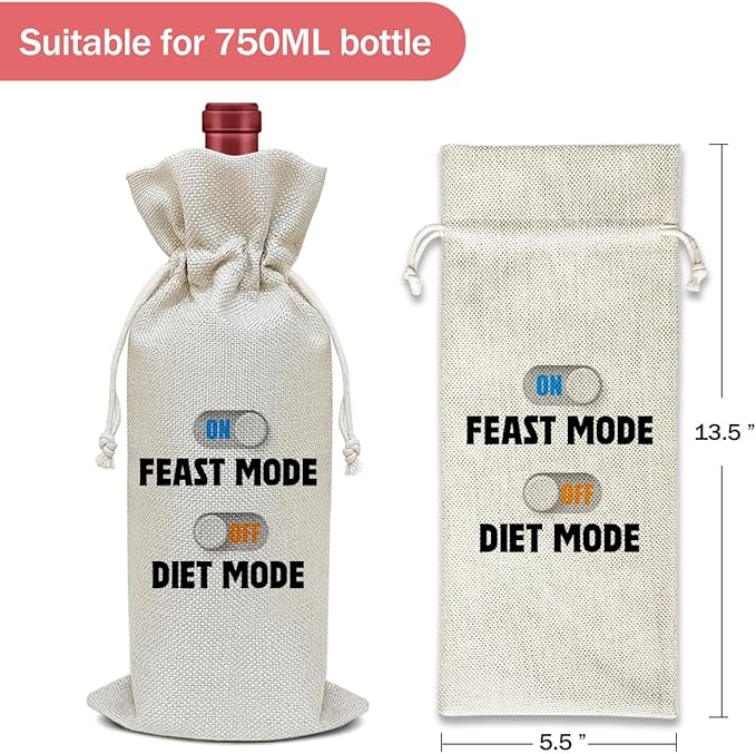 Funny Wine Bag, Funny Gifts Friendship Gifts for Women Men Friends Coworkers Sister Wife Mom, Party Favor Wine Champagne Gift Bag With Drawstring -46