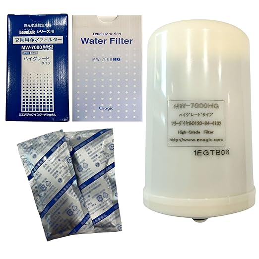 Water Filter Kit by Leveluk Hi- Grade Type Water Filter, Two-Cleaning Packets, and a Filter Replacement Reminder Sticker. Original Filter for Enagic SD-501 MW-7000HG Water Filter