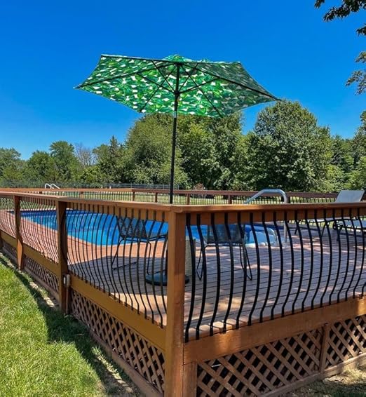 Myard 32-1/4 Inches Heavy Duty Iron Deck Balusters Furniture with Screws for Facemount Railing Fencing, Arc Arch Style (25-Pack, Hammered Bronze)