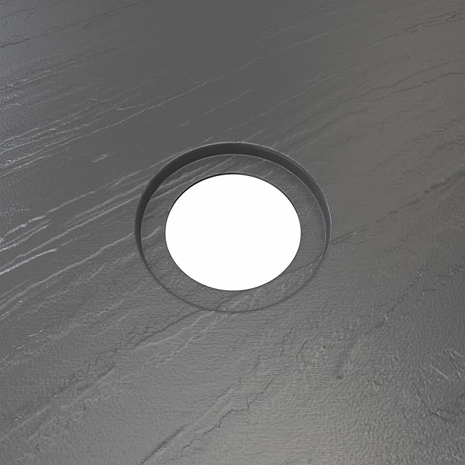 DreamLine SlimLine 32 inch D x 60 inch W x 2 3/4 inch H Center Drain Single Threshold Shower Base in Slate Gray