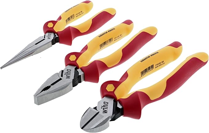 Wiha 32981 Insulated Industrial Pliers/Cutters Set, 3-Piece