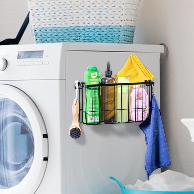 dedoot Magnetic Holder Locker 11"x 3.9"x 5.9" Strong Magnetic Black Mesh Holder Magnetic Basket Organizer Shelf Rack for Whiteboard,Fridge, Sponge, Recipe, Beverage,Refrigerator,Office File Foil