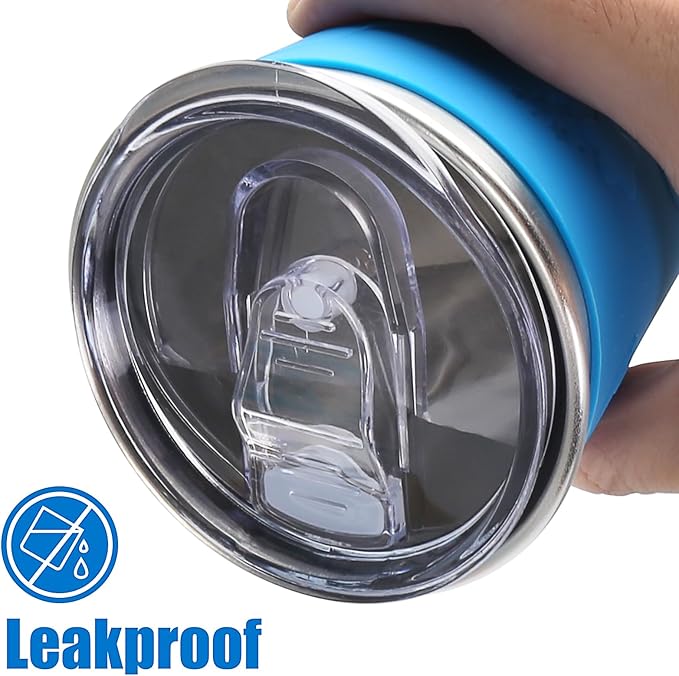 Kids Cups with Rainbow Silicone Sleeves, 12oz Stainless Steel Cups with Lids and Straws, 304 Stainless Steel Travel Tumbler, Spill Proof Toddler Cups for Cold Drinks & Hot Drinks, 6 Pack