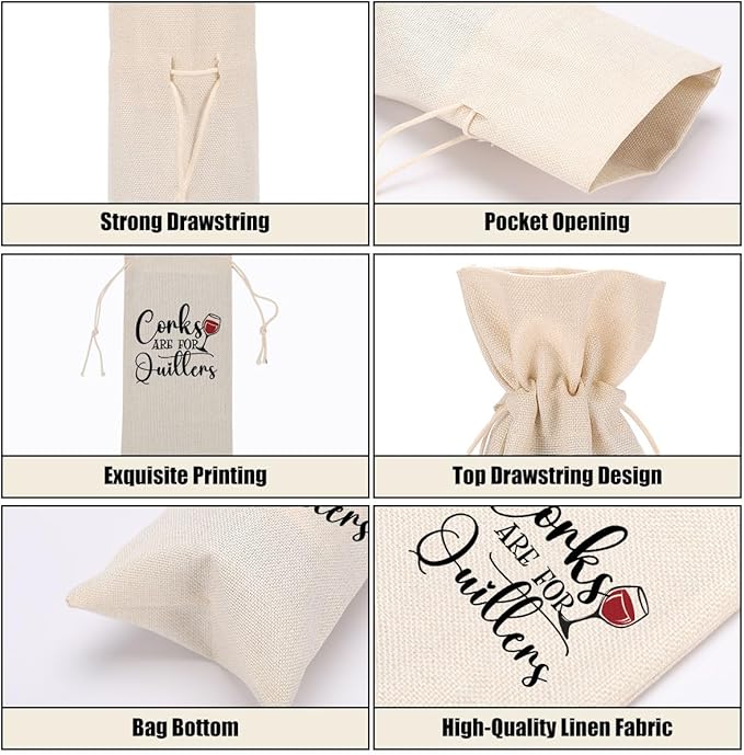 Funny Wine Quotes Wine Bag Wine Tasting Party Supplies for Wine Lovers Women Men Bride Groom Mother Christmas Birthday Wedding Bachelorrette Party Wine Bags