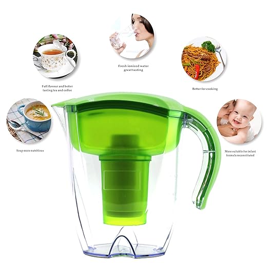 Alkaline Water Filter Pitcher, 3,5L Filter Kettle, High PH Alkaline Water Filter Pitcher, Unique Multi-Stage Filtration, BPA Free for Healthy, Clean & Toxin-Free Mineralized Water (Water Pitcher)
