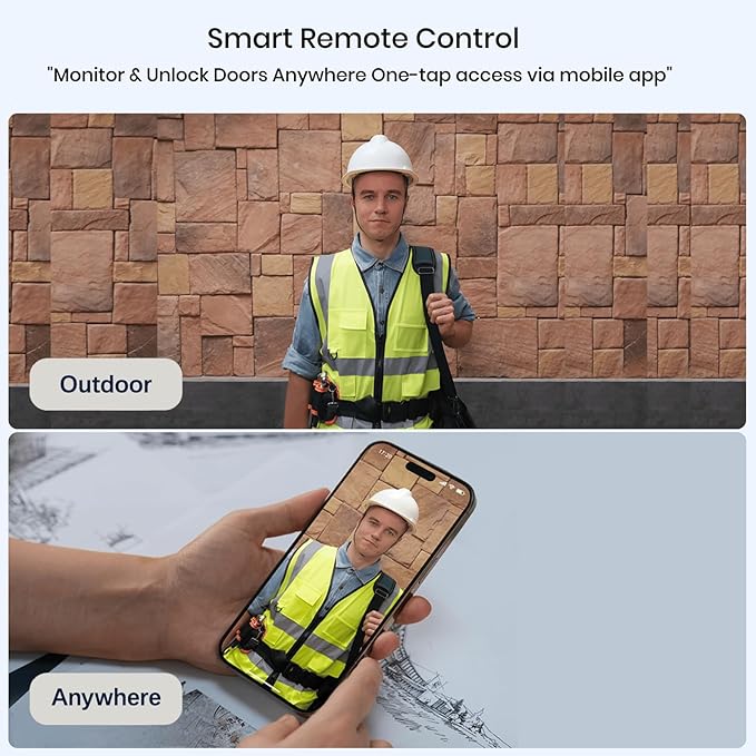 Video Smart Lock S398, 4-in-1 Camera + Video Doorbell + Fingerprint Keyless Door Lock + Indoor Display Monitor, Smart Wi-Fi Deadbolt, App Remote Control, Easy Installation, Chime Included