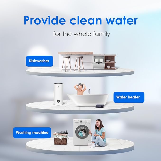 Waterdrop Scale Inhibitor Filter Replacement for Aqua-Pure® System AP430SS, AP431 Whole House Scale Inhibition Inline Water System, Prevent Scale Accumulation and Protect Water Heaters, 1 Pack