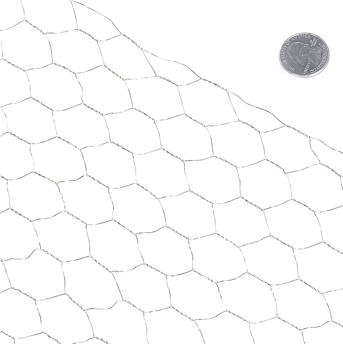 Fencer Wire 20 Gauge Chicken Wire Fence, Galvanized Poultry Hexagonal Netting Crafting, Chicken Coops & Rabbit Rodent Cage, 1-Inch Hex Grid (5 ft. x 150 ft.)