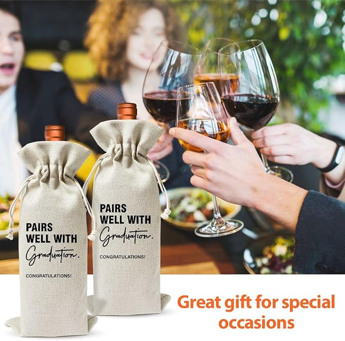 Graduation Funny Gift Wine Bag for Students Friends Masters Nurses High Student, Inspirational Graduation Gifts for Daughter Son Wine Gift Bag, Wine Gift Bag With Drawstring