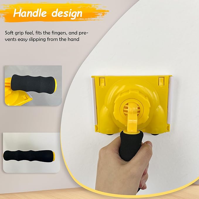 Paint Edger Tool Kit, 9 Inch Paint Pad Set, 7 PCS Paint Edger with Trim, Touch-Up Pad,Corner Wall and Ceiling Pad Painter,360° Rotation Handle Paint Edger Trimmer with Refill Pads