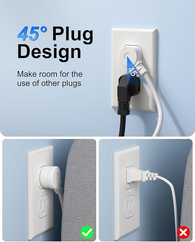 Power Strip with USB C - 40W Charging Station with 2 Outlets 3 USB C & 2 USB A - Charger for Multiple Devices, 5Ft Flat Plug Extension Cord for Travel Cruise Ship Office Dorm (White)
