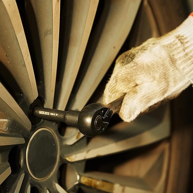 Impact Socket Set, 33-Piece, 3/8" Drive Socket Set with 72 Teeth Reversible Ratchet Wrench, CR-V, 6 Point, SAE/Metric, 5/16 Inch - 7/8 Inch, 6mm - 24mm, Mechanic Tool Kits for Men