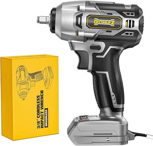 Cordless Impact Wrench Compatible with Dewalt 20v Battery: 250Ft-lbs(340N.m) 3/8 inch Brushless Electric Impact Gun, 2400RPM High Torque Impact Driver, Power Impact Wrench, Bare Tool Only