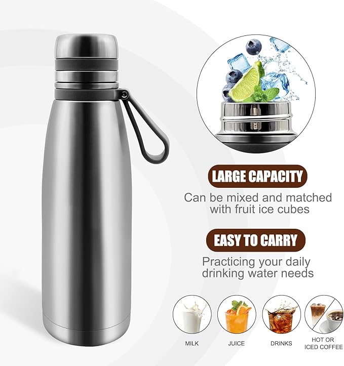 37oz Thermos for Hot and Cold Drinks, Coffee Thermos Water Bottle, Wide Mouth Thermal Cups- Leakproof Stainless Steel Insulated Thermos - Commute, Travel, and Picnic Friendly