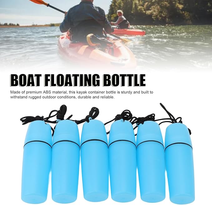 Luqeeg Kayak Container Bottle, Waterproof Container Bottle Dry Canister Container Bottle with Hook Rope Kayak Sealed Bottle for Diving Snorkeling Surfing Kayaking Boating (Blue)
