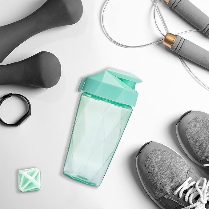 Classic 20oz Blender Shaker Bottle | Protein Shaker Bottle with Diamond Agitator | Shaker Cup with Carrying Handle and Dishwasher Safe | Mint - 20-Ounces