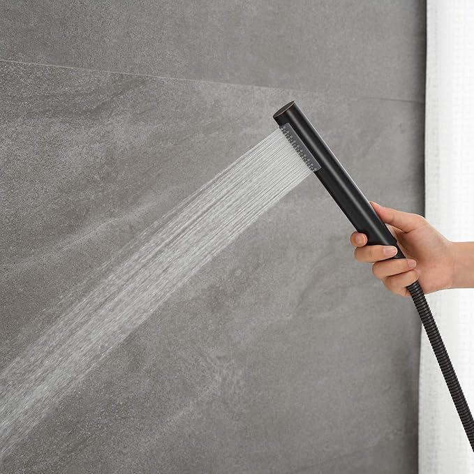 Freestanding Tub Filler Bathtub Faucet Oil Rubbed Bronze Floor Mount Brass Faucets with Hand Shower