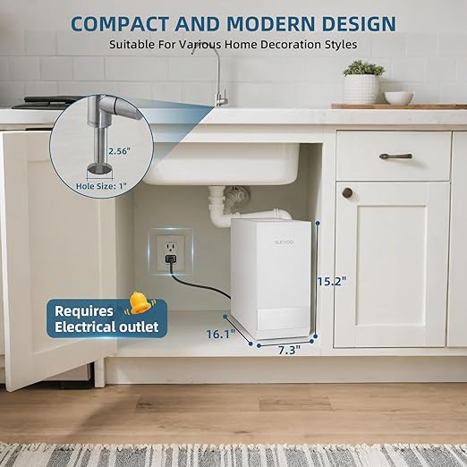 Slevoo SJ-RO75R Reverse Osmosis System 700 GPD Under Sink RO Water Filtration System, NSF/ANSI 58 Certified, 99% Effective Filtration for Water Pollutants, 3:1 Pure to Drain