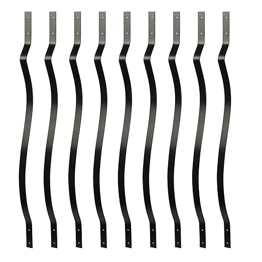Myard 32-1/4 Inches Heavy Duty Iron Deck Balusters Furniture with Screws for Facemount Railing Fencing, European Baroque Silhouette Wrought Style (50-Pack, Matte Black)