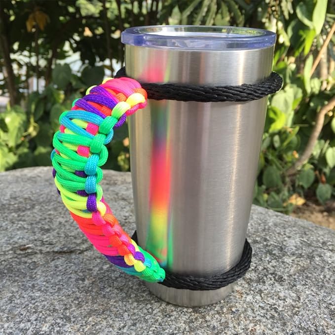 Handmade Paracord Handle for Yeti/Rtic/Ozark Trail Rambler 20 Oz Tumbler. Colorful