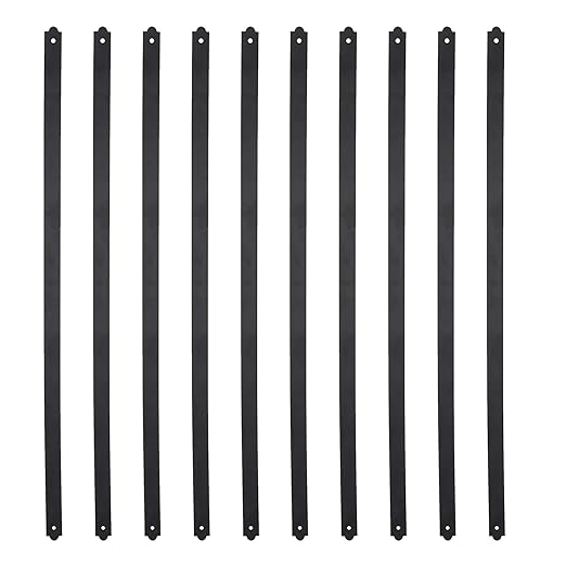 Myard 29-1/2 Inches Heavy Duty Flat Straight Iron Deck Balusters Furniture with Screws for Wood Composite Facemount Deck Railing Staircase Banister Balustrade (25-Pack, Matte Black)