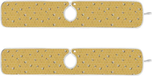 Funny Bees Honey Faucet Water Catcher Mat 2 Pack Yellow Bumblebee Beehive Drying Mat Absorbent Bathroom Faucet Handle Drip Catcher Tray Bar RV Kitchen Sink Splash Guard 30x5 Inches