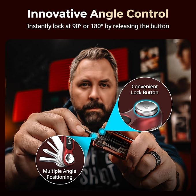 SmallRig x FILM RIOT 7-in-1 Folding Tool Set with Screwdrivers and Hex Key Wrenches, Multiple Angle Positioning, Portable and Compact Design (Red) - 4811