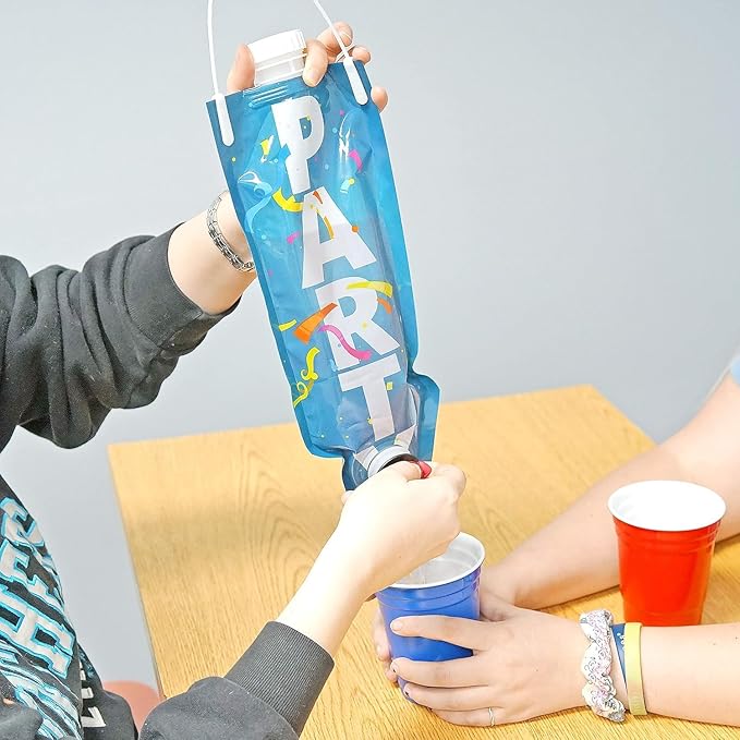 Fairly Odd Novelties Party Dispenser Bag Fun Themed Wine Liquor or Cocktail Holder Drinking Gift, One Size, Blue