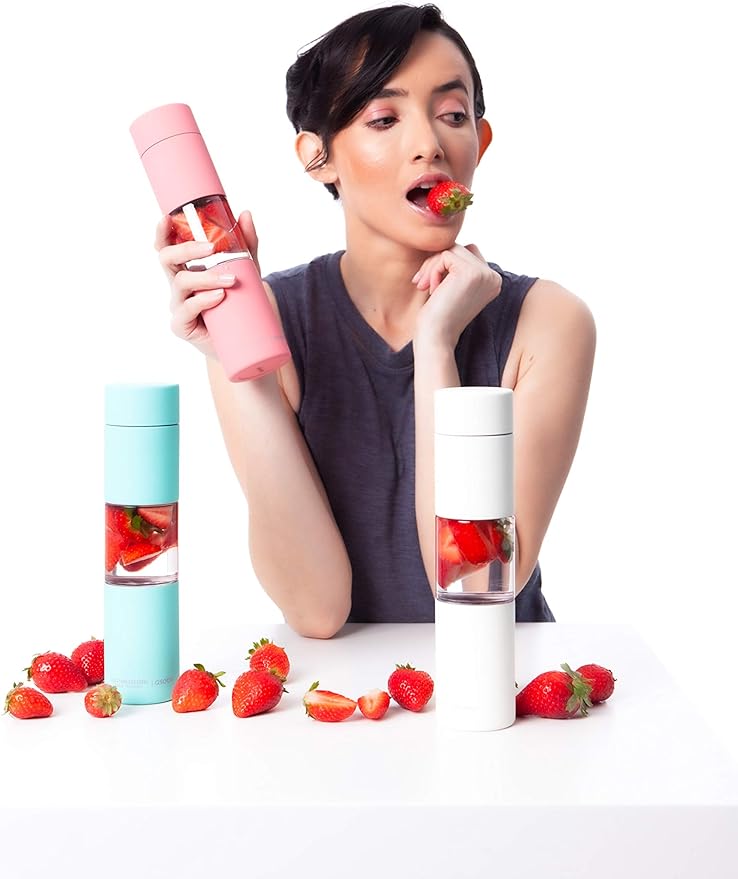 asobu Flavor U See a Stainless Steel Fruit Infuser Slim and Classy Water Bottle 16 ounce Bpa Free - (Pink)