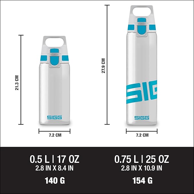 SIGG - Tritan Renew Transparent Water Bottle - Total Clear ONE MyPlanet - For Carbonated Beverages - Dishwasher Safe - With Fruit Strainer - Leakproof & Lightweight - BPA Free - 17 Oz / 25 Oz / 51 Oz