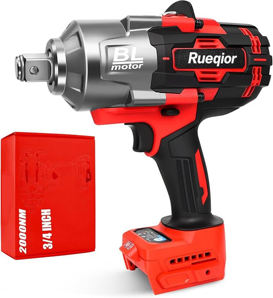 Cordless Impact Wrench 3/4" for Milwaukee 18V Battery, Impact Wrench 1500FT-LBS(2000N.m) High Torque Brushless Electric Impact, with 3 Speed Modes Power Impact Driver