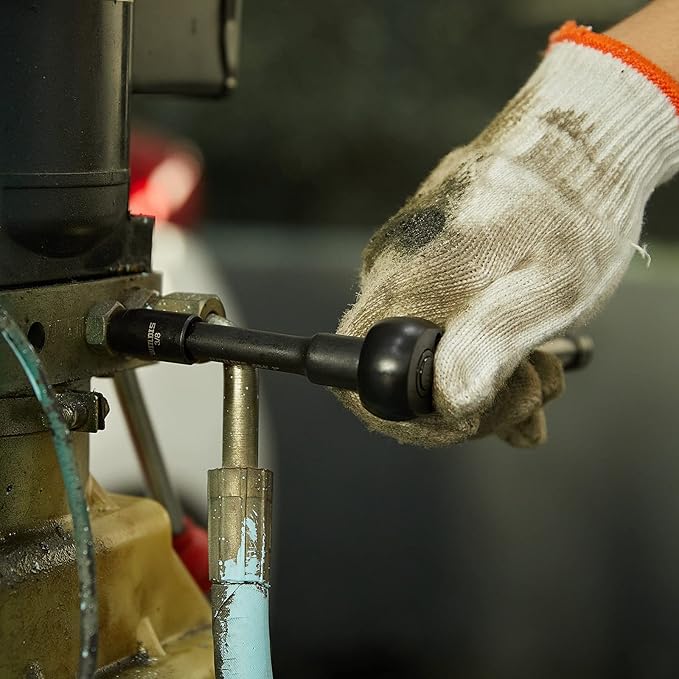 Impact Socket Set, 33-Piece, 3/8" Drive Socket Set with 72 Teeth Reversible Ratchet Wrench, CR-V, 6 Point, SAE/Metric, 5/16 Inch - 7/8 Inch, 6mm - 24mm, Mechanic Tool Kits for Men