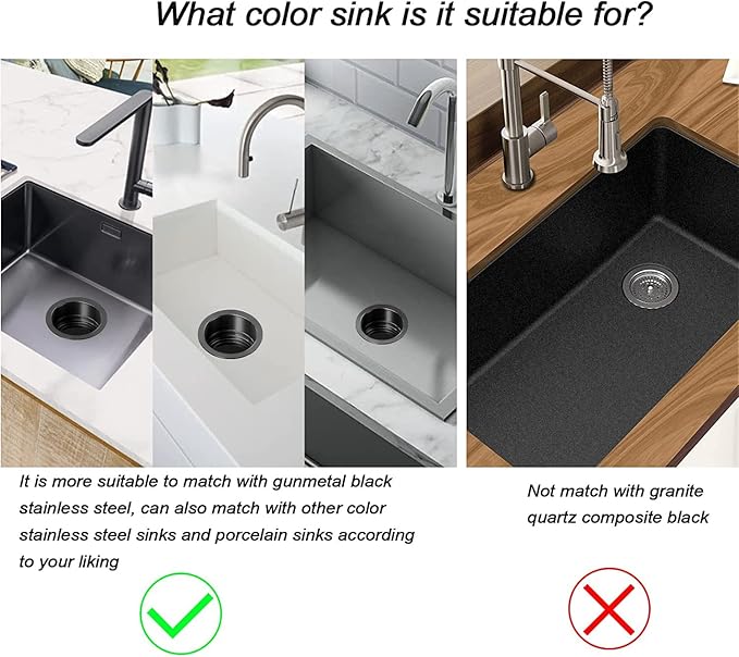 Garbage Disposal Flange, Gunmetal Black Garbage Disposal Drain Garbage Disposal Sink Flange and Stopper, Garbage Disposal Flange Plug for 3-1/2 Inch Drain Hole, Sink Flange and Stopper