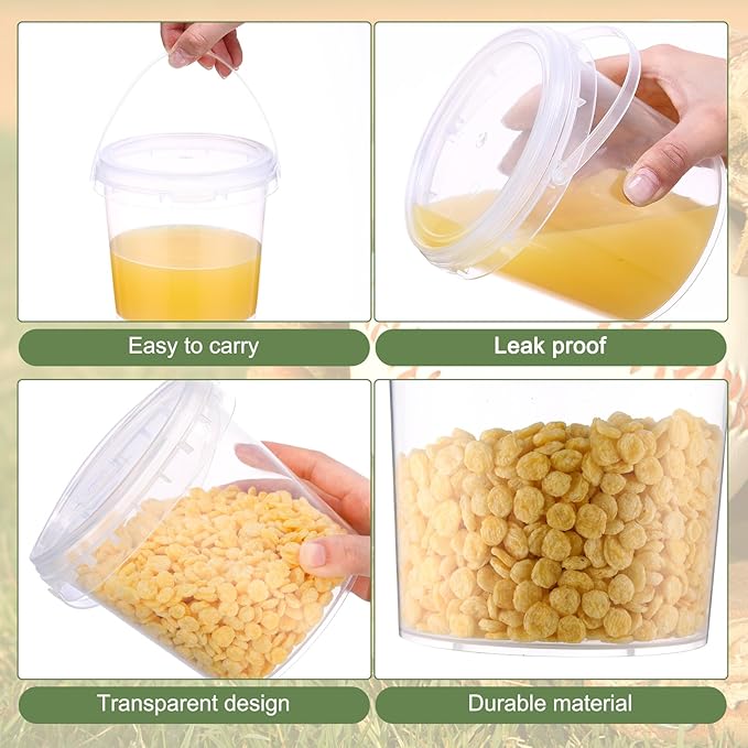 PerKoop 20 Pcs 32 oz Baseball Ice Cream Buckets with Lids and Handles Clear Cocktail Rum Buckets for Drinks with 200 Stickers Plastic Transparent Tub Reusable Food Storage Containers for Parties