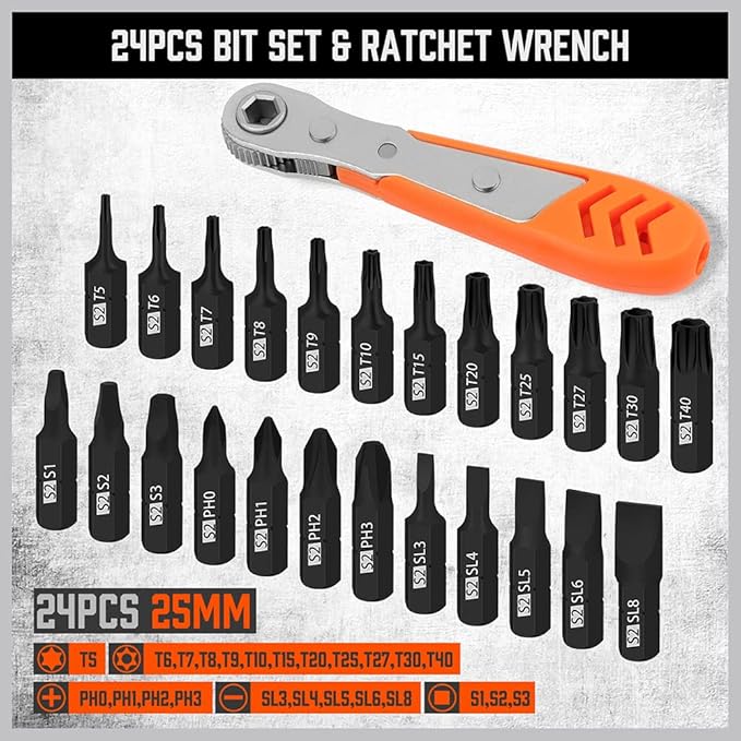 HORUSDY 47Pcs Nut Driver Set SAE and Metric, Impact Magnetic Nut Driver for impact drill, Socket Adapters, Screwdriver Bit Set, Cr-V Steel 1/4" Hex Shank Quick Change,with Storage Case