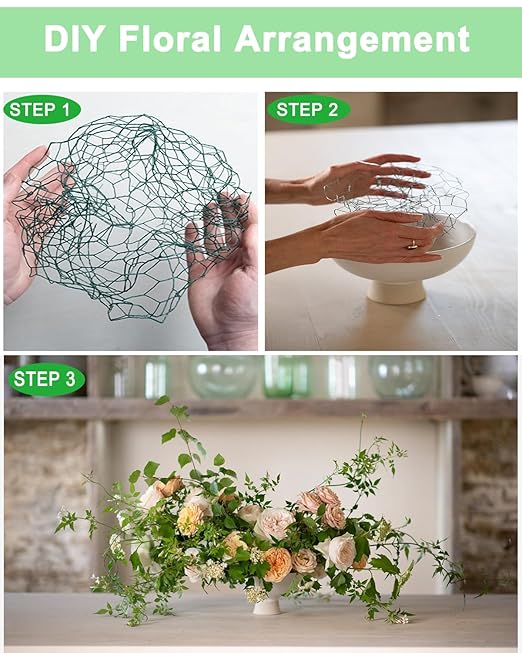 vensovo Galvanized Chicken Wire Mesh - Garden Animal Barrier Fence, 0.8 inch Mesh Fence for Pet,Rabbit,Poultry(13.7"×590")